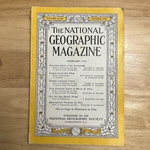Vintage National Geographic February 1948 Everglades Indians Liberia Mt St Elias